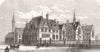 LANCS. New Owens College, Manchester 1873 old antique vintage print picture