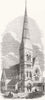 SURREY. St Andrews(ex all saints) Church, Camberwell 1866 old antique print