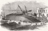 LONDON. H M S Perseverance, accident, Woolwich Docks 1855 old antique print