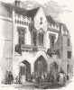 LINCS. The Corn Exchange, Sleaford 1859 old antique vintage print picture