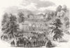 WARCS. Rejoicings, park next to Wick House, Pershore 1859 old antique print