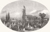 WALES. Lord Kenyon's birthday, Hanmer, Flintshire 1853 old antique print