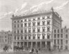 LONDON. Lewis & Allenbys Silk Warehouse, Conduit St 1866 old antique print
