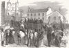 YORKS. Archbishop of York funeral parade at York 1847 old antique print