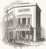 NOTTS. New General Post-Office at Nottingham 1847 old antique print picture