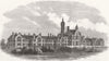 KENT. The city Lunatic Asylum, near Dartford 1866 old antique print picture