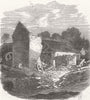 YORKS. Sheffield floods. Mill remains, Malin Bridge 1864 old antique print