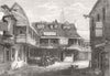 LONDON. The old Tabard Inn, Southwark 1873 antique vintage print picture