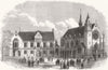 LONDON. Sir Cholmeleys Schools, Highgate, Rebuilt 1867 old antique print