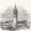 DURHAM. New covered market at Darlington 1864 old antique print picture