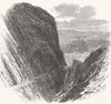 WALES. Talerddig Cutting 1863 old antique vintage print picture