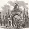 YORKS. Triumphal Arch on the Ouse Bridge at York 1866 old antique print