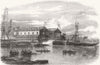 GLOS. Launch of H M Gun-Boat The Hardy, at Bristol 1856 old antique print