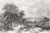 SUSSEX. Timber-Clearing on the Hill-Side, Sussex 1856 old antique print
