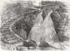 NORTHUMBS. Salmon-Stairs 1862 old antique vintage print picture