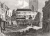 LONDON. Demolition of the Saracen's Head, Snow-Hill 1868 old antique print