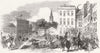 IRELAND. parade passing statue of George II, Cork 1849 old antique print