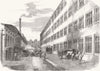 LONDON. Broadwood's Pianoforte Manufactory 1858 old antique print picture