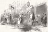 LONDON. Smithfield Cattle Show-Arrival of fat Sheep 1846 old antique print