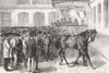AUCTIONS. horse sale, Tattersall's 1872 old antique vintage print picture
