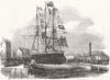 IOW. new Steam-Frigate Dock, Isle of Wight 1845 old antique print picture