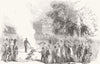 LONDON. News of fall of Sevastopol-firing park guns 1855 old antique print