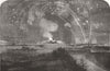 LONDON. Fireworks, Woolwich Marshes, Crimea Victory 1855 old antique print