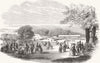 DEVON. Fete in Bradley Woods, Devon 1855 old antique vintage print picture
