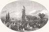 WALES. Lord Kenyon birthday, Hanmer, Flintshire 1853 old antique print picture