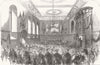 HANTS. Domum, Winchester College 1854 old antique vintage print picture