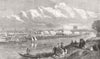 GLOS. Agricultural Soc mtg, Severn, Tewkesbury 1865 old antique print picture