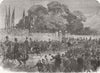 SCOTLAND. Queen leaving Floors Castle, Kelso 1867 old antique print picture