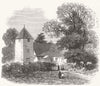 LONDON. St Mary's church Perivale, nr Ealing c1860 old antique print picture