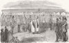 KENT. Colours for West Kent light troops, Aldershot 1855 old antique print