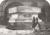 LONDON. Duke of Wellington tomb, St Paul's Cathedral 1854 old antique print