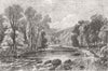 YORKS. In the valley of the Esk 1860 old antique vintage print picture