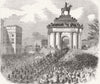 LONDON. Military parade, Hyde Park Corner 1860 old antique print picture