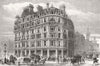 LONDON. National Liberal Club, Charing-Cross 1883 old antique print picture