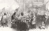 LONDON. Entertainment to Clare-Market Costermongers 1872 old antique print