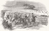 SURREY. Chobham Camp-Arrival of Queen, Magnet Hill 1853 old antique print