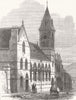 IRELAND. Townhall at Larne, Ireland 1872 old antique vintage print picture