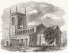 LINCS. Halton Holgate Church, Lincolnshire 1868 old antique print picture