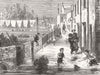 GLOS. River Frome flooded, Baptist Mills, Bristol 1875 old antique print