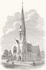 LANCS. Trinity United Presbyterian Church, Rochdale 1869 old antique print