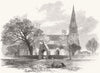 LANCS. Knowsley Church 1869 old antique vintage print picture
