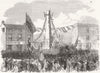 HANTS. 200th anniversary, natives society, Winchester 1869 old antique print