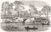 LONDON. Draining Serpentine, Hyde Park 1869 old antique vintage print picture