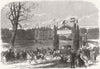 NORFOLK. wedding, Quiddenham Park(Earl of Albemarle) 1864 old antique print