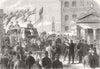 LONDON. Southwark Bridge toll free 1864 old antique vintage print picture