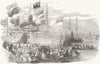 HANTS. Sir Charles Napier leaving Portsmouth 1854 old antique print picture